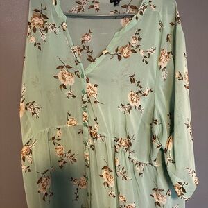 torrid Mint Green Floral Tunic Top
